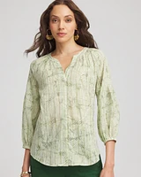 Lurex Stripe Cotton Blouse