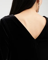 Velvet V-Back Midi Dress