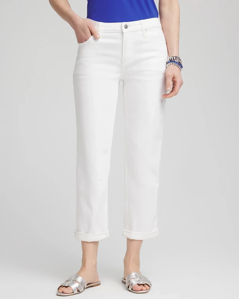 No Stain Boyfriend Cropped Jeans