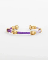 Jade Stone & Raffia-Wrapped Cuff