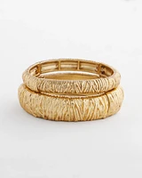 Crinkle Gold-Tone Stretch Bangle Set