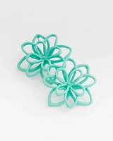 No Droop™ Teal  Flower Stud Earrings