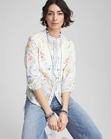 Floral Billow-Sleeve Blouse