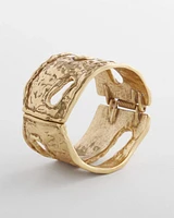 Goldtone Molten Hinge Cuff Bracelet