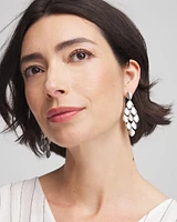 Satin Silver-Tone Chandelier Earrings