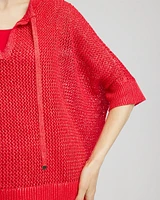 Sequin Open Knit Poncho