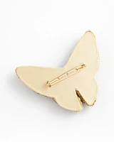 Gold and Blue Butterfly Brooch