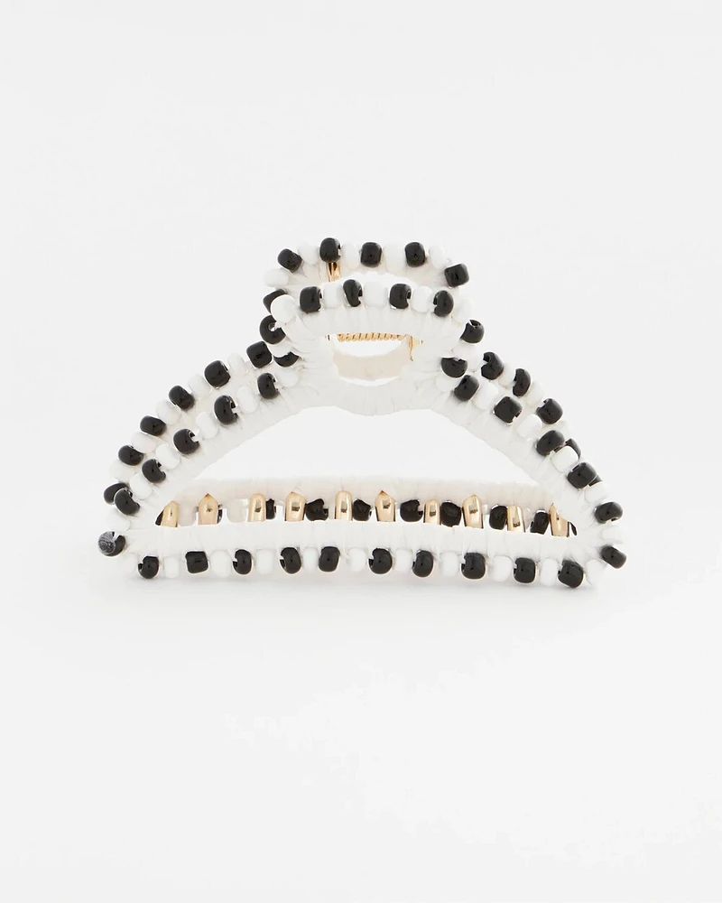Bead Embellished Raffia Hair Clip