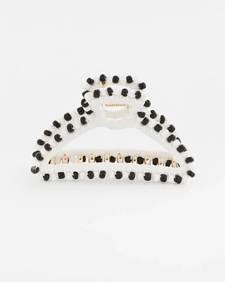 Bead Embellished Raffia Hair Clip
