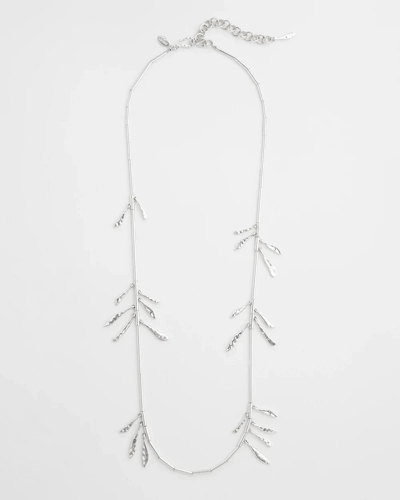 Silver Tone Leaf Necklace