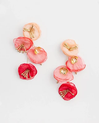 No Droop™ Tonal Mixed Flower Drop Earrings