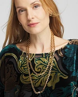 Pavé Barrel Link Necklace