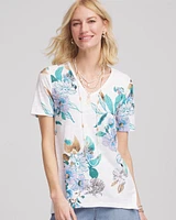 Floral Short Sleeve Forward-Seam Tee