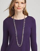 Silver Tone & Pearl Necklace