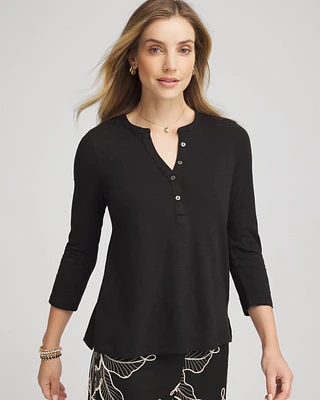 Cotton Slub Henley Shirt