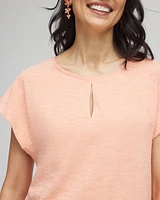 Slub Keyhole Neck Tee