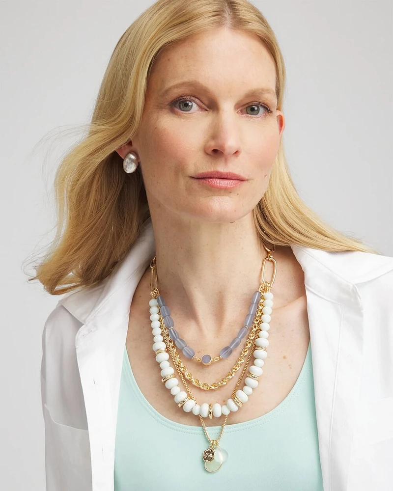 Multi Strand Ocean Charm Necklace