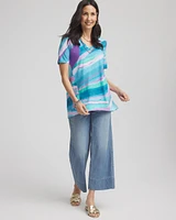 Sea Print Short Sleeve Forward-Seam Tee