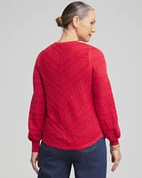 Pointelle Cashmere Blend Pullover