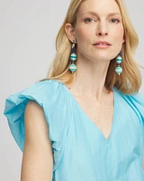 Cotton-Silk Voile Popover Dress