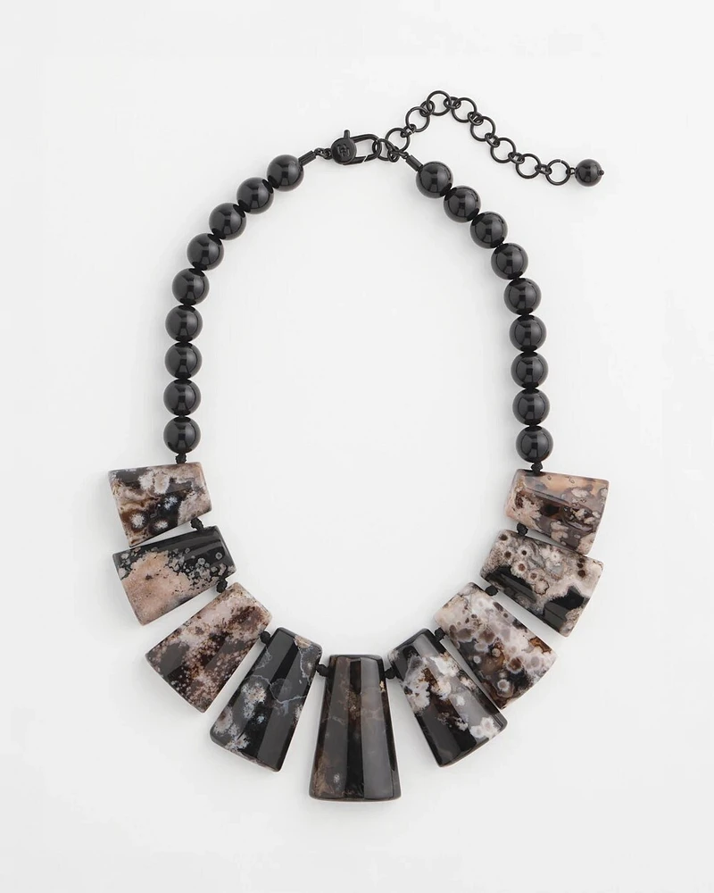 Genuine Agate Stone Bib Necklace