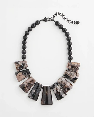 Genuine Agate Stone Bib Necklace
