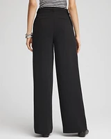Crepe Pleated Wide-Leg Pants