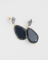 Blue Gem Teardrop Earrings