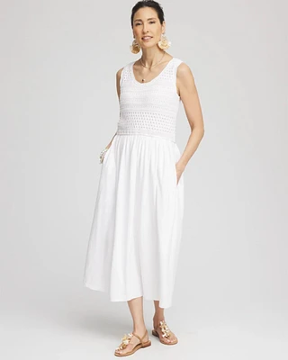 Crochet-Bodice Maxi Dress