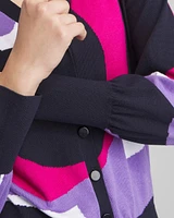 Intarsia Button Front Cardigan