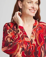 Priya Swirl Pintuck-Sleeve Blouse