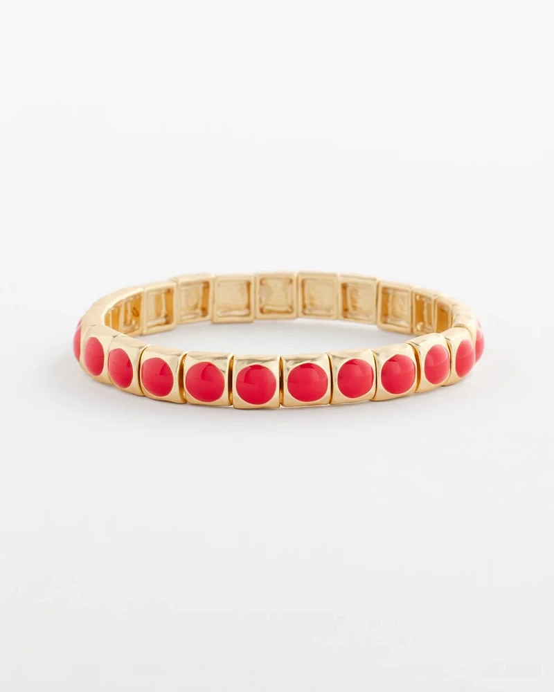 Bold Orange Goldtone Slip-On Bracelet