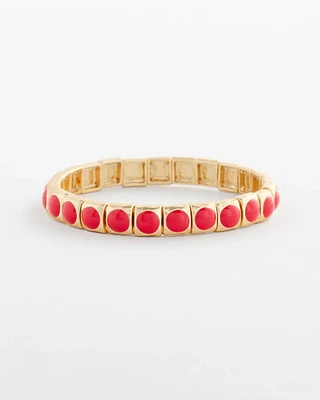 Bold Orange Goldtone Slip-On Bracelet