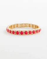 Bold Orange Goldtone Slip-On Bracelet