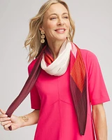 Pleated Colorblock Print Scarf