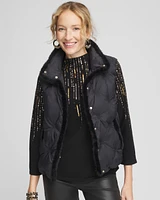 Nylon Fur Trim Puffer Vest