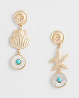 No Droop® Sea Life Mismatched Earrings
