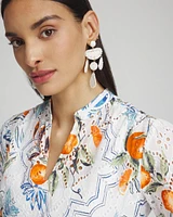 Tropical Eyelet Sleeve Shirt