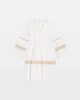 Crochet-Lace Trim Popover Dress