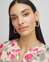 No Droop™ Gold Tone Square Hoop Earrings