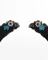 Raffia Parrot Hinge-Cuff Bracelet