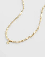 Long Goldtone Seed Bead Necklace