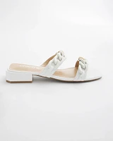 White Chain Link Sandals