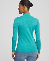 Ecovero™ Button Mock Neck Sweater