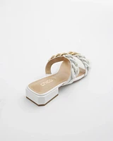 White Chain Link Sandals