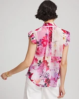 Floral Ruffle Collar Blouse