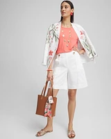 Sateen Tab-Front A-line Shorts