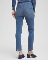 Eyelet Tulip Hem Pull-on Ankle Jeggings
