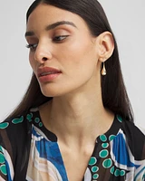 No Droop™ Gold Tone Teardrop Threader Earrings
