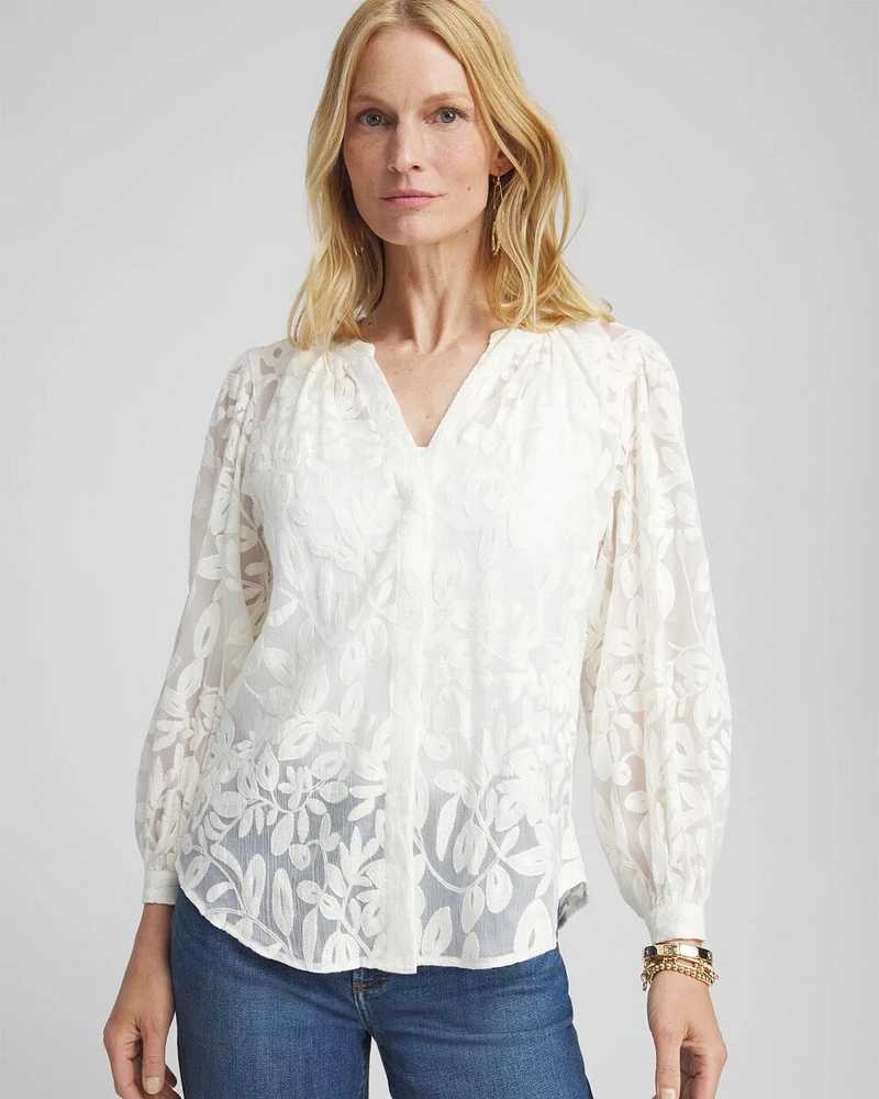 Chiffon Embroidered Shirt